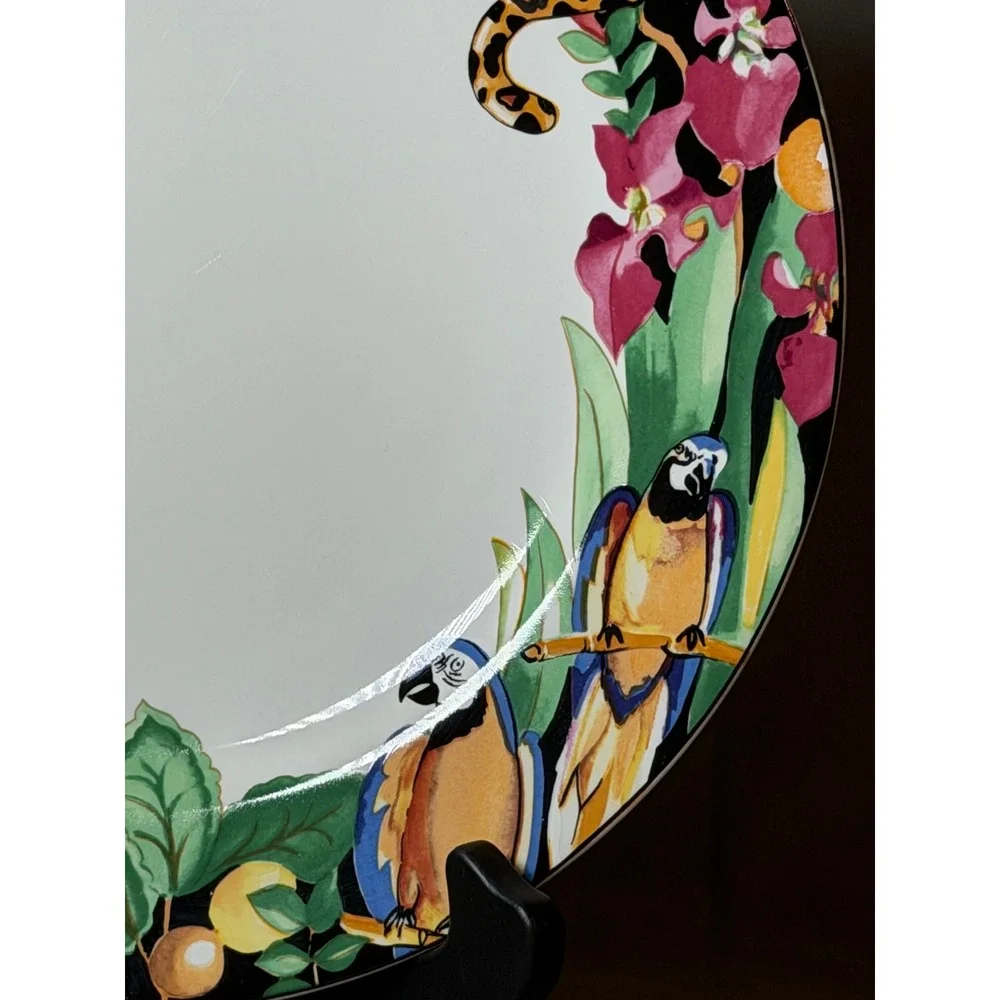 Sakura Vitromaster Rain Forest Dinner Plate Sue Zipkin 1993 Jungle Leopard Zebra - Picture 4 of 8
